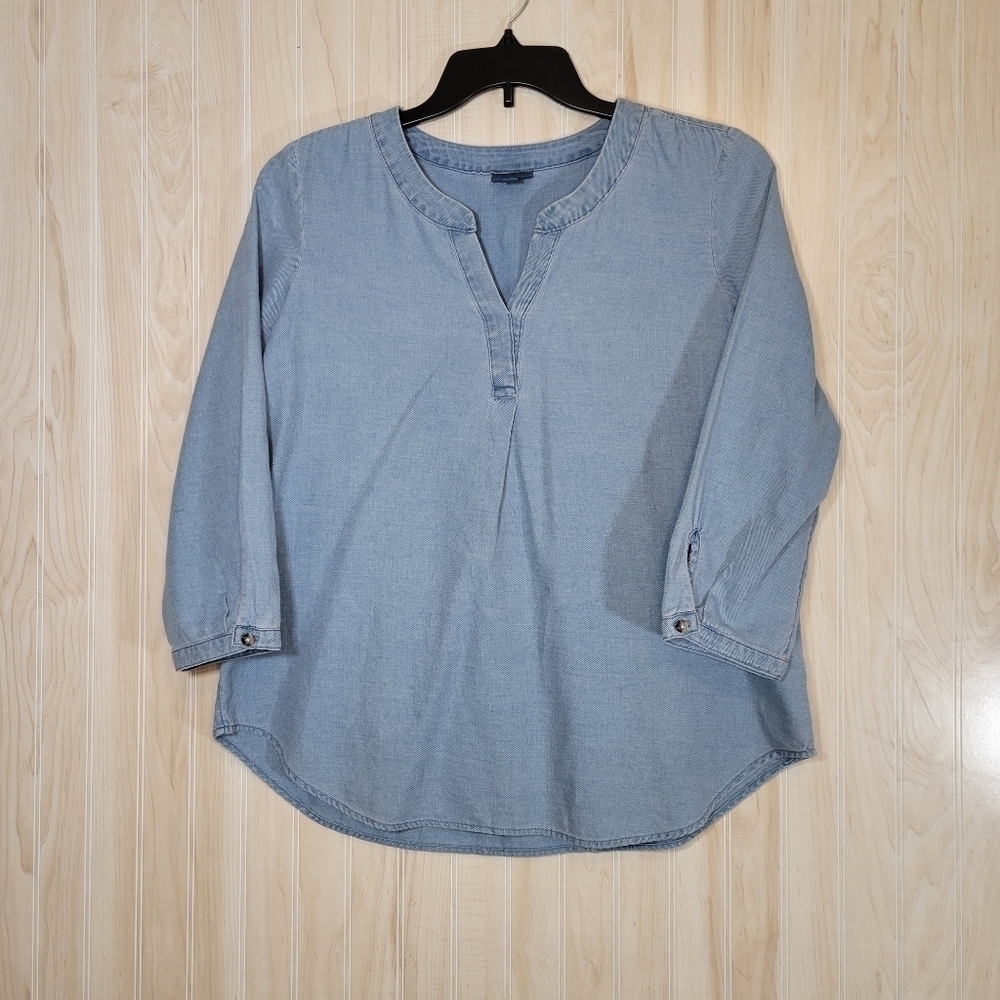 J. Jill Denim 3/4 Sleeve Shirt Sz Sm
